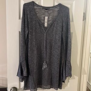 Sheer shimmery silver cover up.